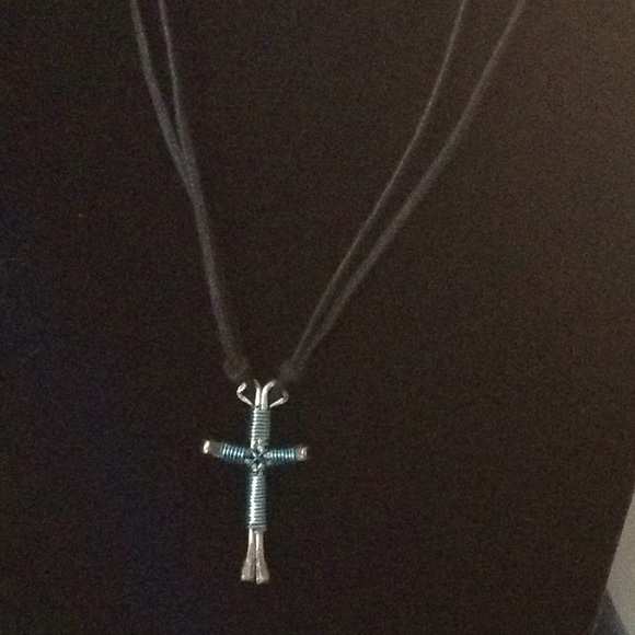 Handmade cross on leather cord BOGO FREE 💥 - Picture 2 of 5